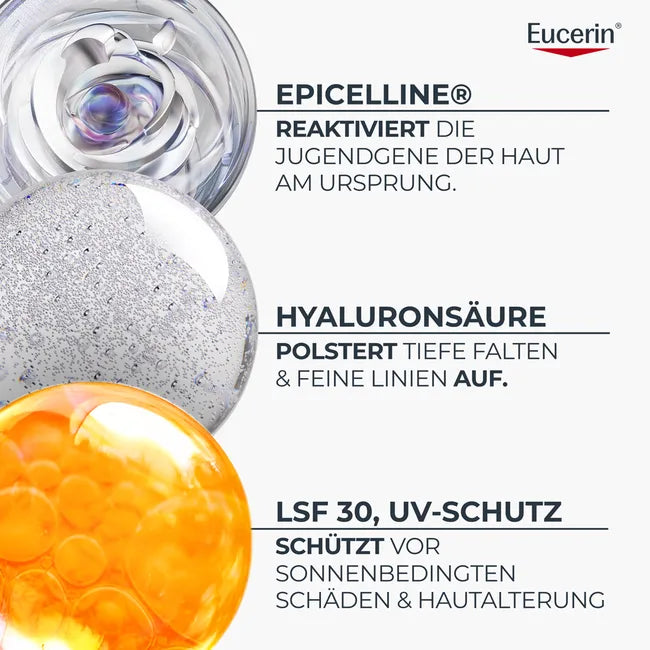 Eucerin Hyaluron-Filler + Longevity Epigenetic Day SPF 30 50ml | Anti-Aging Day Cream with Epicelline | PZN 20352474
