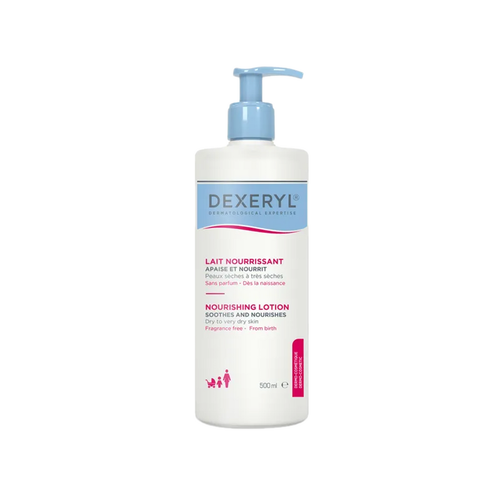 DEXERYL Nourishing Lotion | 24H Moisturising Care for Dry & Very Dry Sensitive Skin | Face & Body | From Birth | Fragrance-Free | 500 ml | PZN 19166453