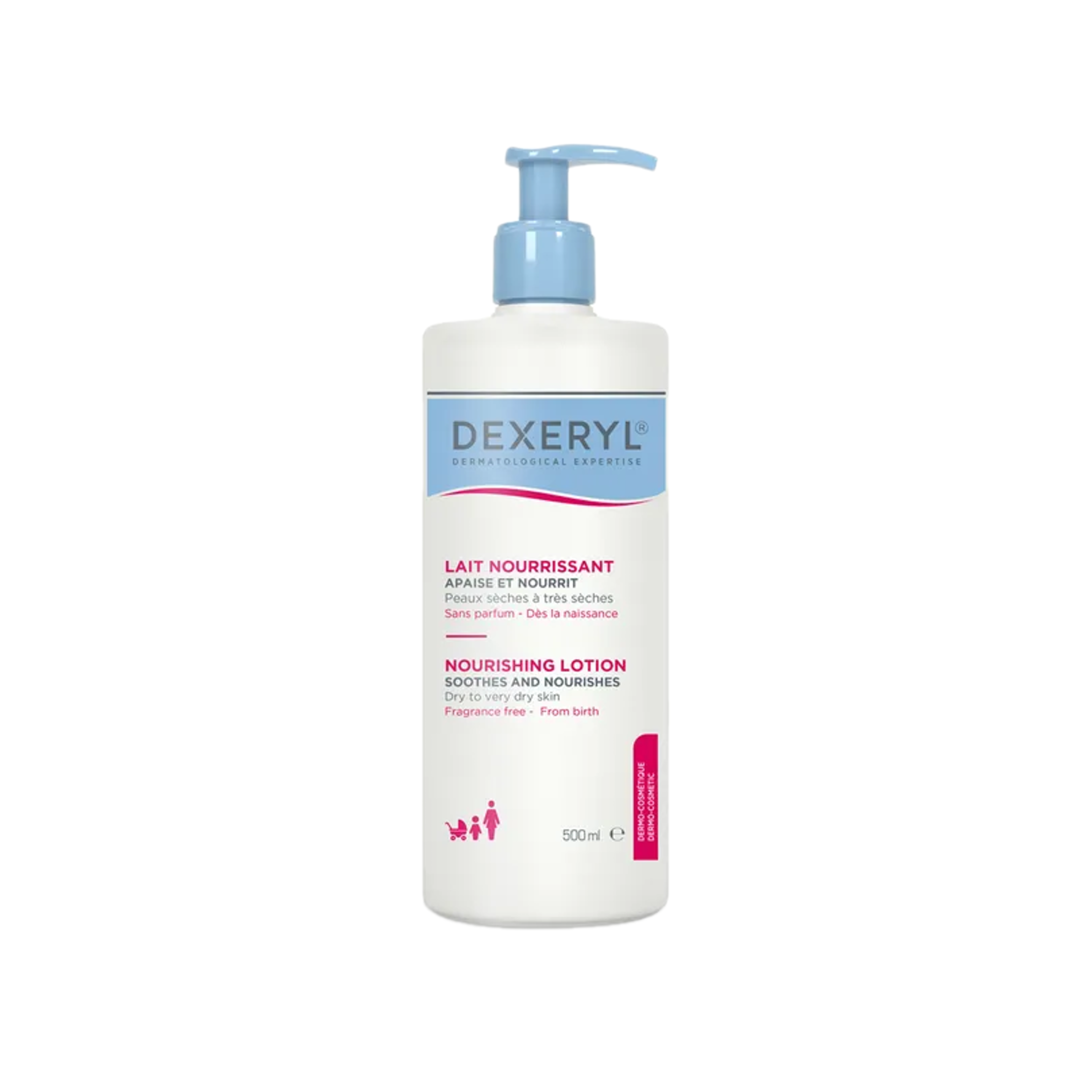DEXERYL Nourishing Lotion | 24H Moisturising Care for Dry & Very Dry Sensitive Skin | Face & Body | From Birth | Fragrance-Free | 500 ml | PZN 19166453