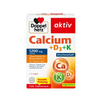 Doppelherz Calcium + D3 + K | Up to 1,200 mg Calcium for Bones & Teeth | 120 Tablets | PZN 18114684