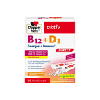 Doppelherz® aktiv B12 + D3 DIRECT | 350 µg Vitamin B12 + 1000 IU D3 for Energy & Immunity | 20 Sticks | PZN 18302285