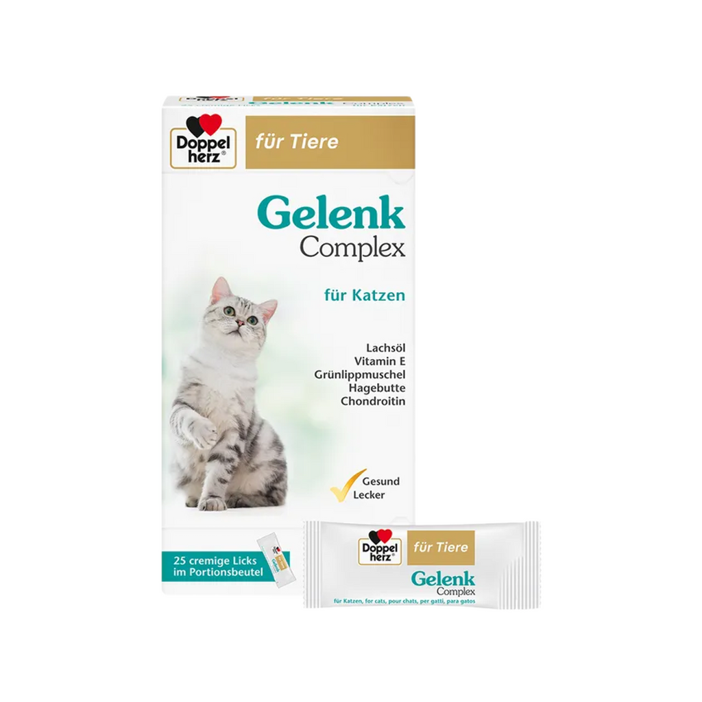 Doppelherz for Animals Joint Complex for Cats | Omega-3, Green-Lipped Mussel, Chondroitin & Vitamin E | Joint & Mobility Support | 25 Licks | PZN 17305672