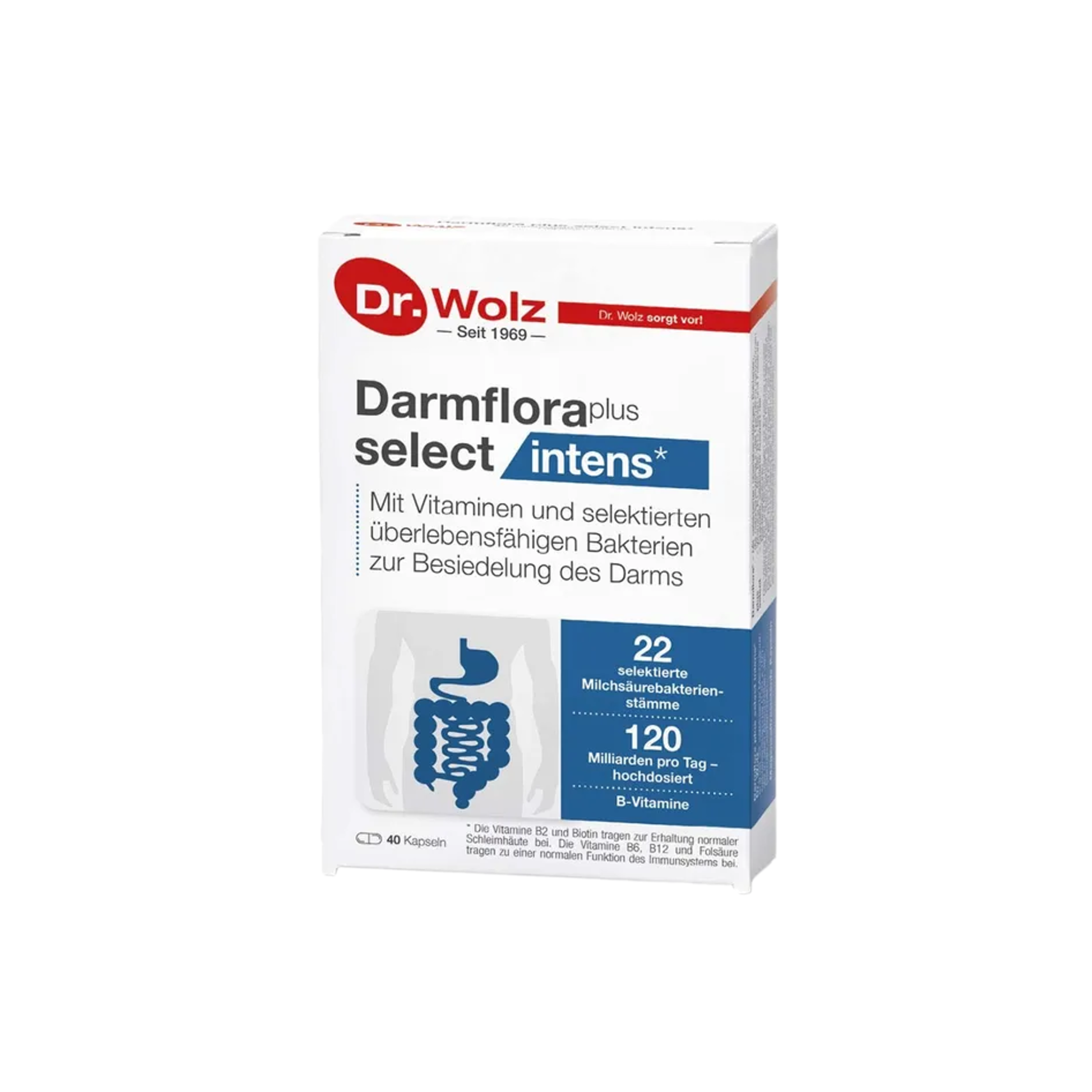 Dr. Wolz Darmflora 乳酸菌+复合营养素胶囊 40 粒，PZN 13839419 加强型
