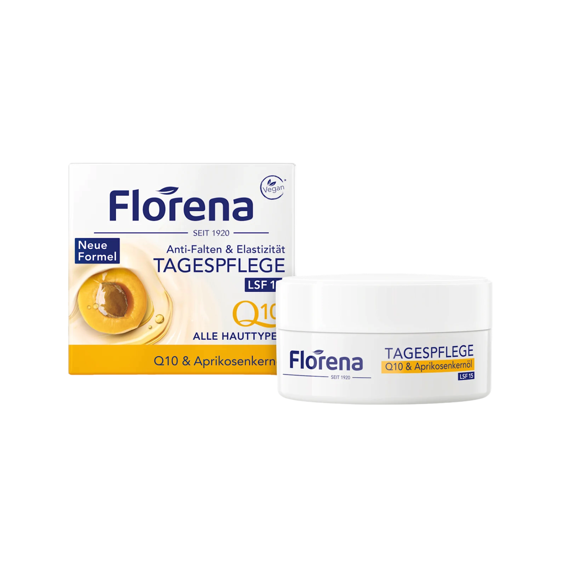 Florena Q10 & Apricot Kernel Oil Anti-Wrinkle Day Cream SPF 15 | Anti-Aging & Elasticity Care | Intensive Moisture | 50 ml