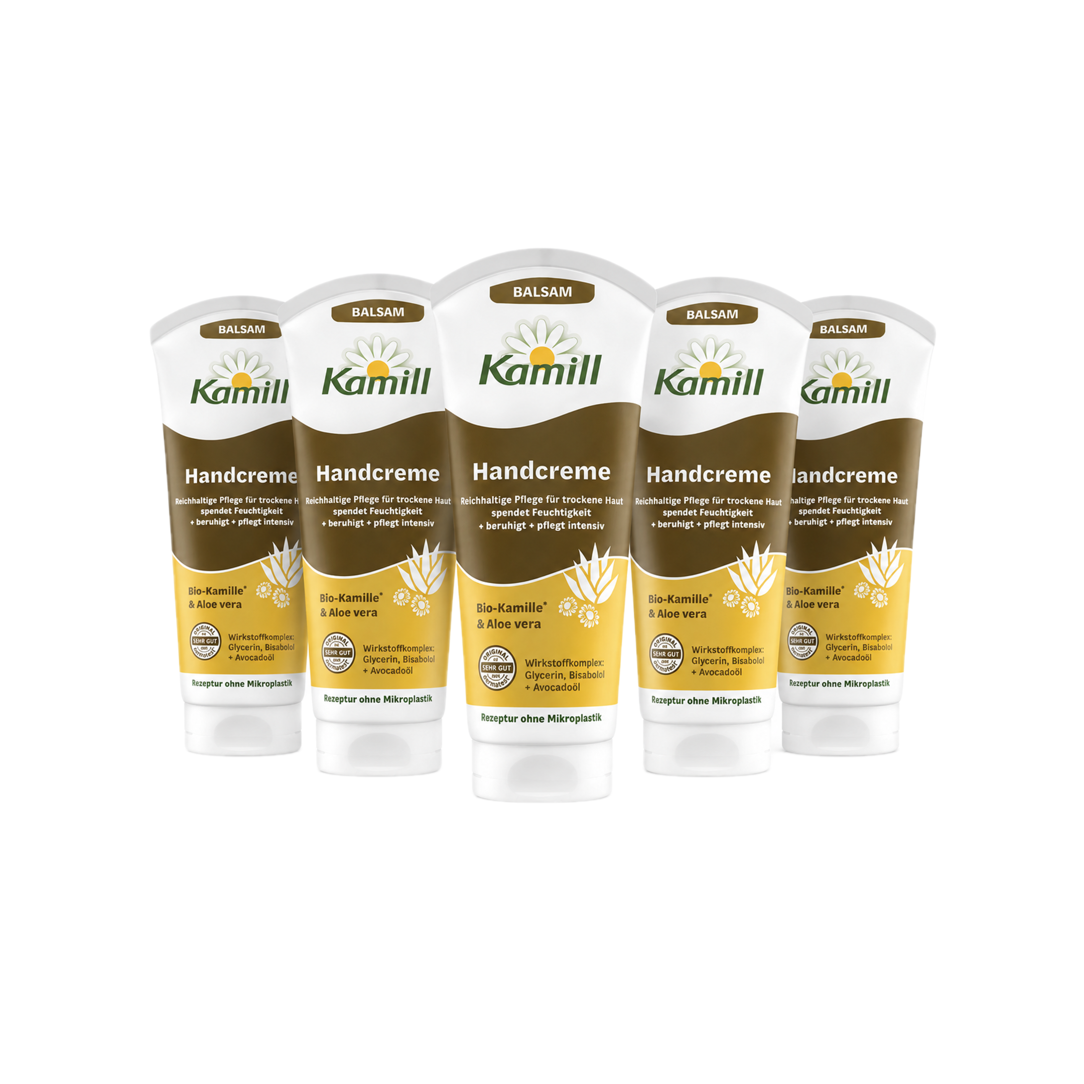 Kamill Balsam Hand & Nail Cream with Organic Chamomile | Soothing Care & Protection for Normal Skin | Vegan | 5 × 100 ml Value Pack | 500 ml Total