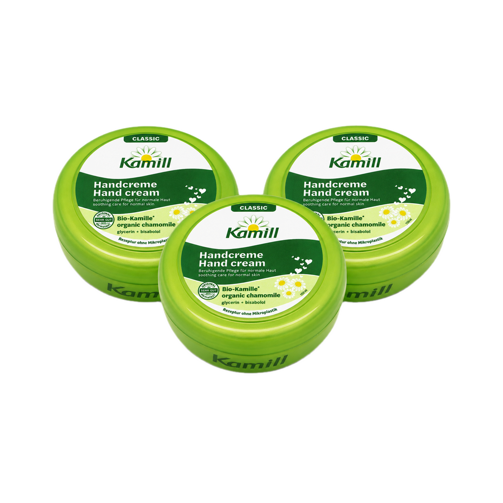 Kamill Hand & Nail Cream with Organic Chamomile | Soothing Moisturising Care with Bisabolol | Vegan | 3 × 150 ml Value Pack | 450 ml Total