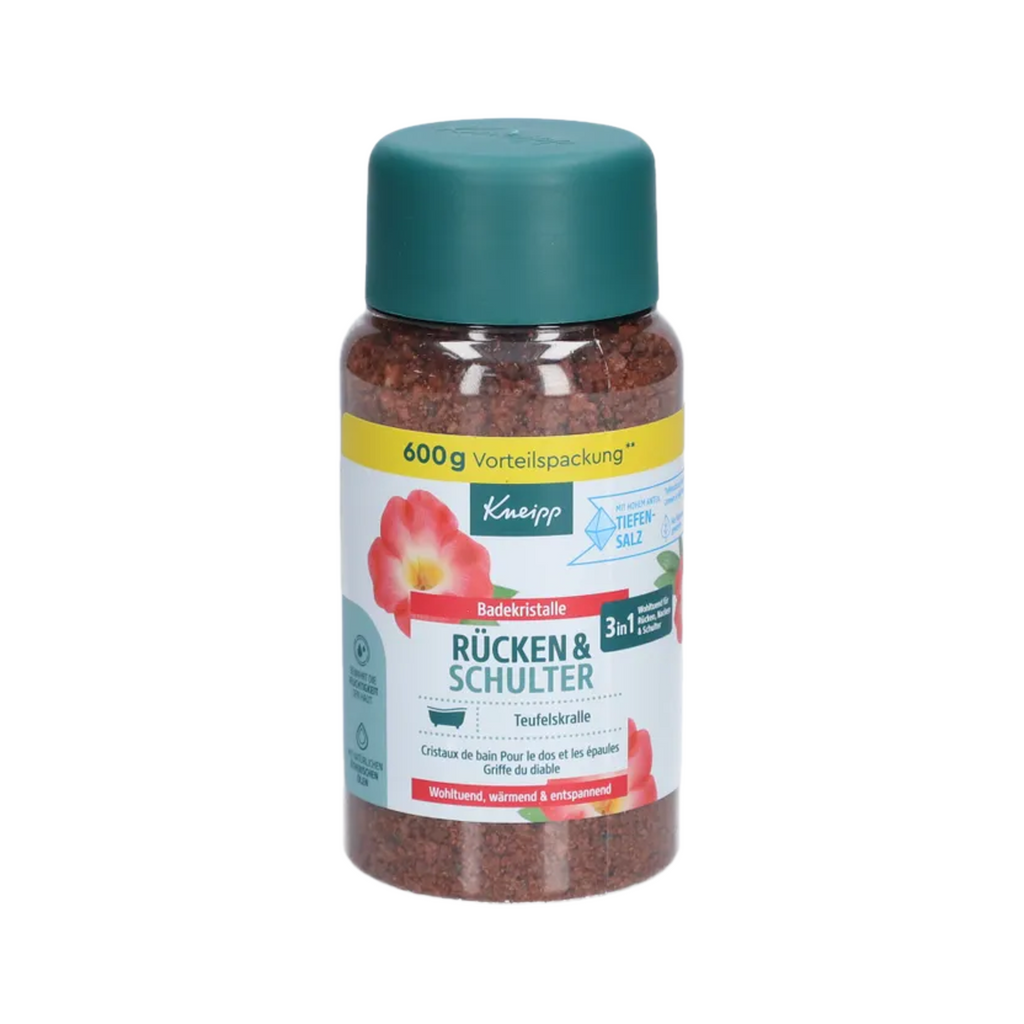 Kneipp Back & Shoulder Bath Crystals | Devil's Claw & Cajeput Essential Oil | Vegan | 600 g | PZN 19401842