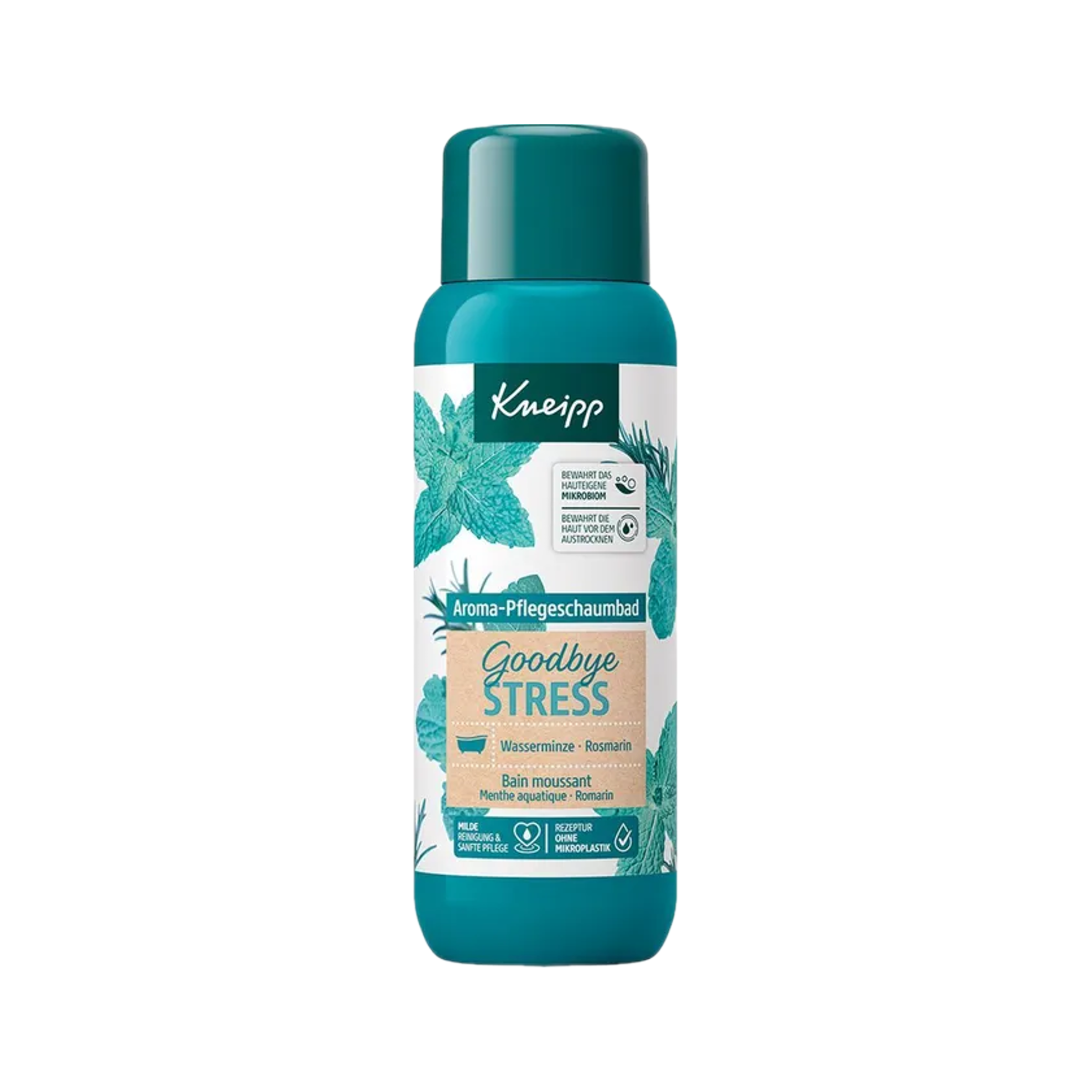 Kneipp Goodbye Stress Aroma Care Bubble Bath | Water Mint & Rosemary Essential Oil | Vegan | 400 ml | PZN 16632765
