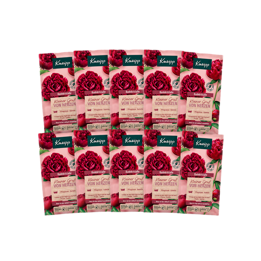 Kneipp Little Greeting from the Heart Bath Crystals | Peony & Organic Camellia Oil | Vegan | 10 × 60 g | PZN 18708722