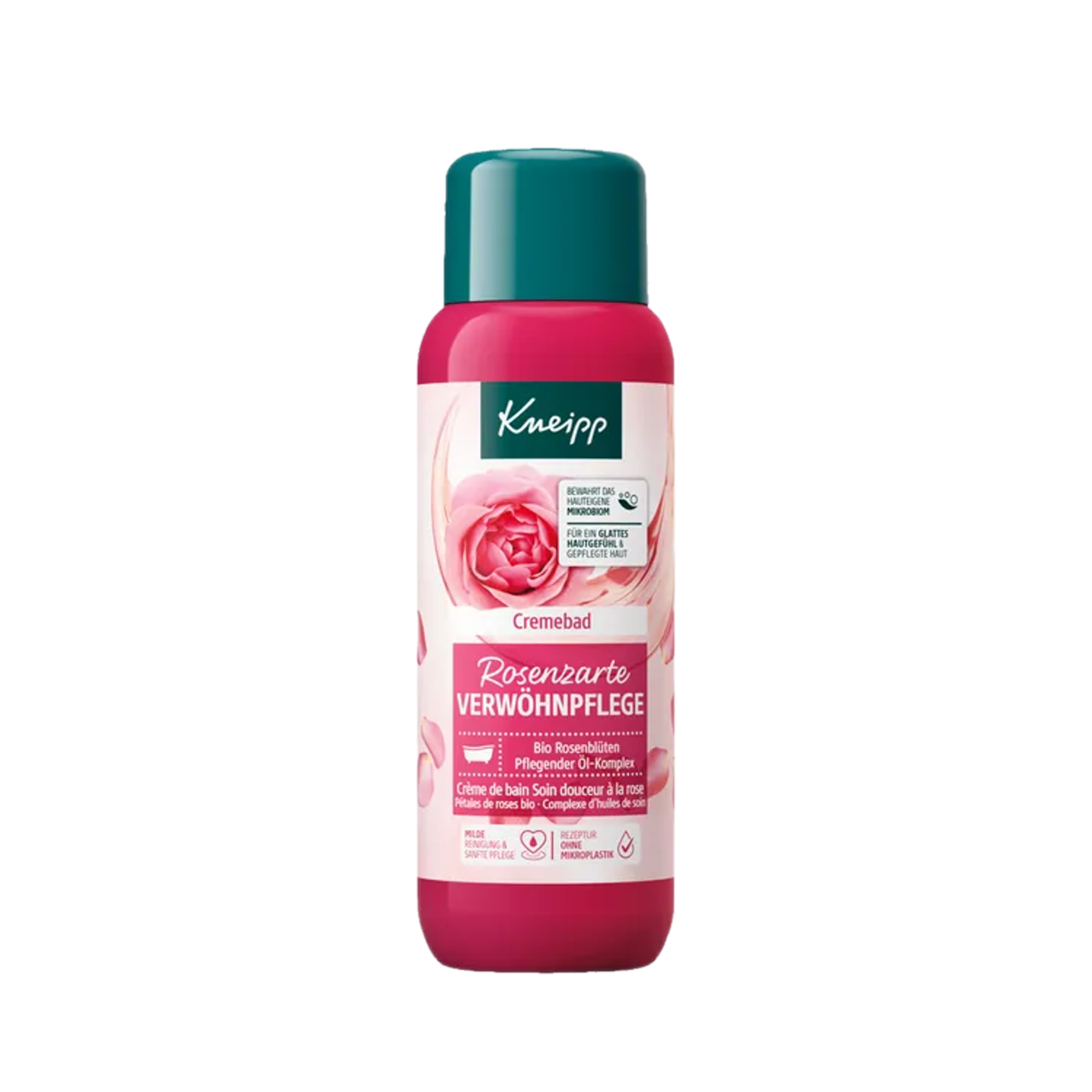 Kneipp Rose Cream Bath | Organic Rose Blossom + Argan, Almond & Jojoba Oils | Vegan | 400 ml | PZN 19101672