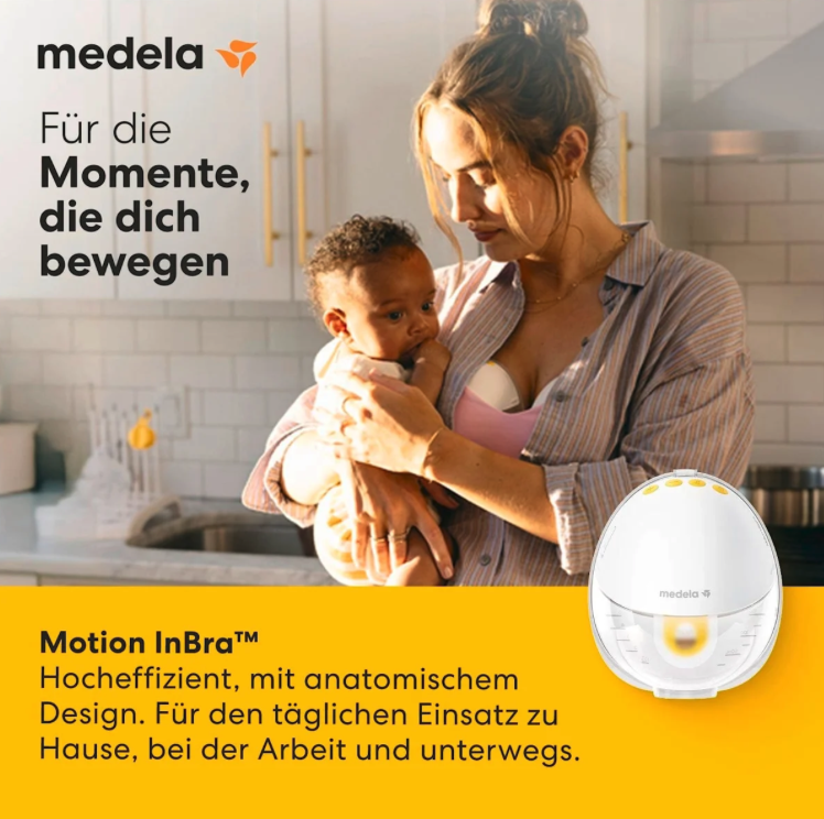 Medela Motion InBra™ Wearable Electric Breast Pump | Hands-Free, 9 Suction Levels, 150 ml | USB-C Rechargeable