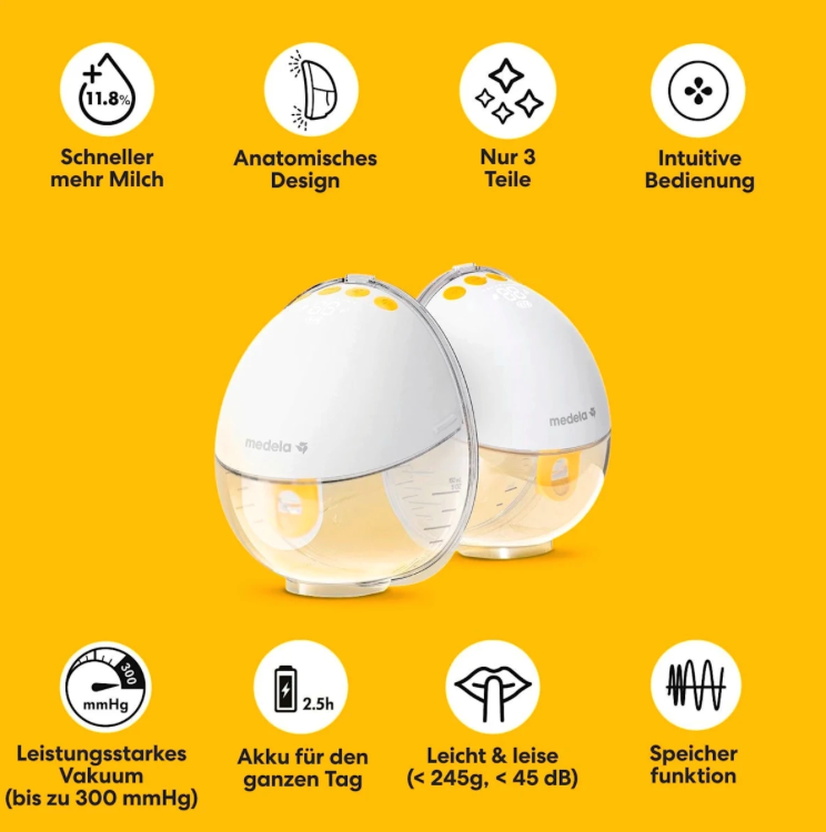 Medela Motion InBra™ Wearable Electric Breast Pump | Hands-Free, 9 Suction Levels, 150 ml | USB-C Rechargeable