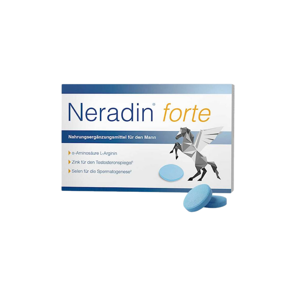 Neradin Forte | L-Arginine 300 mg, Zinc & Selenium | Men's Vitality, Testosterone & Fertility Support | Vegan | 30 Tablets | PZN 19411444