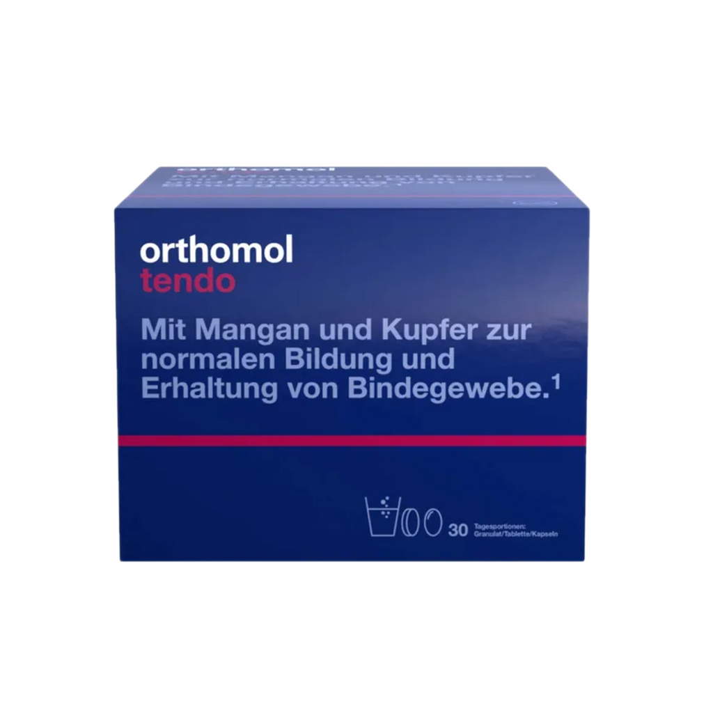 Orthomol Tendo | Collagen, Glucosamine, Chondroitin, Hyaluronic Acid, Bromelain & Omega-3 for Connective Tissue | 30 Daily Servings | PZN 00200696