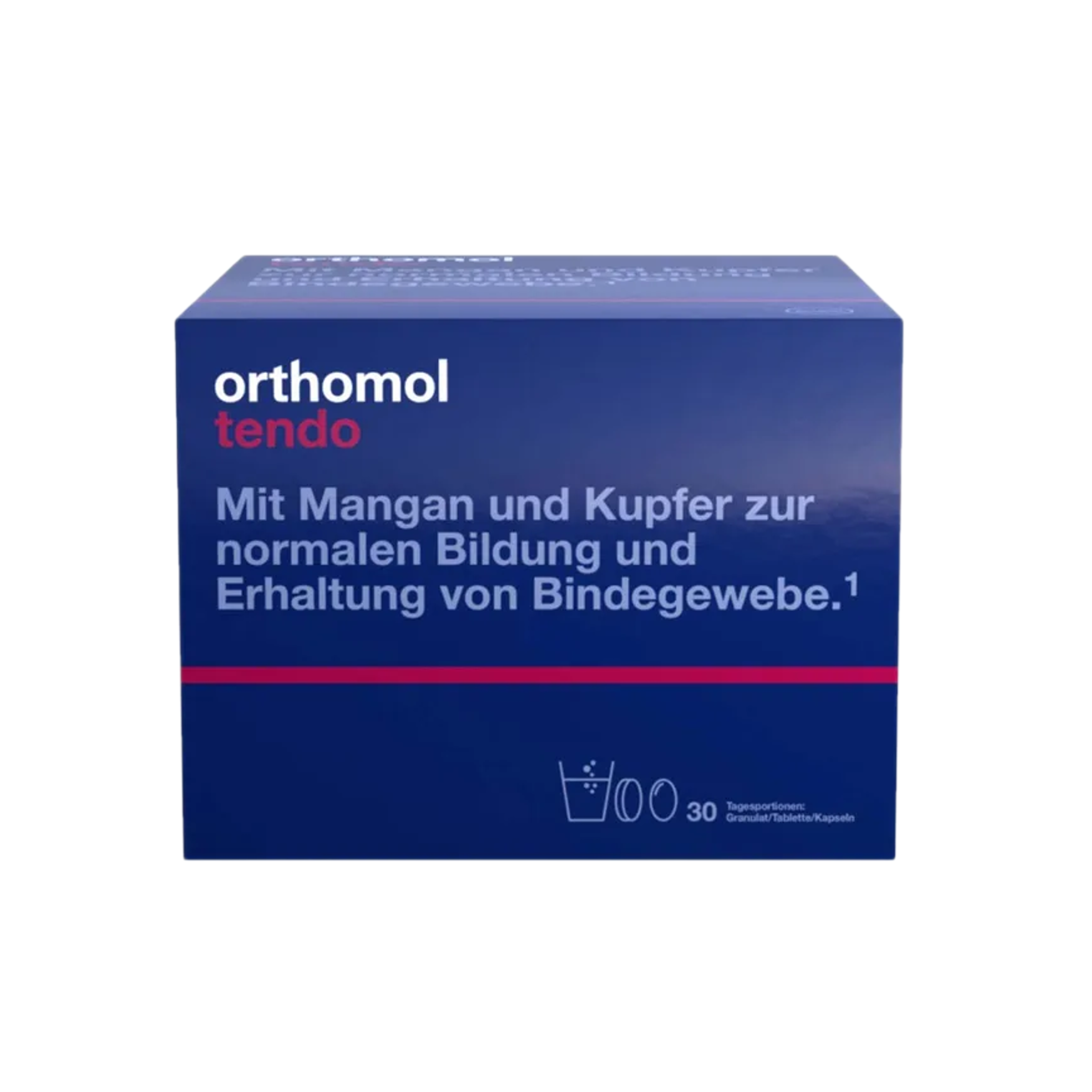 Orthomol Tendo | Collagen, Glucosamine, Chondroitin, Hyaluronic Acid, Bromelain & Omega-3 for Connective Tissue | 30 Daily Servings | PZN 00200696