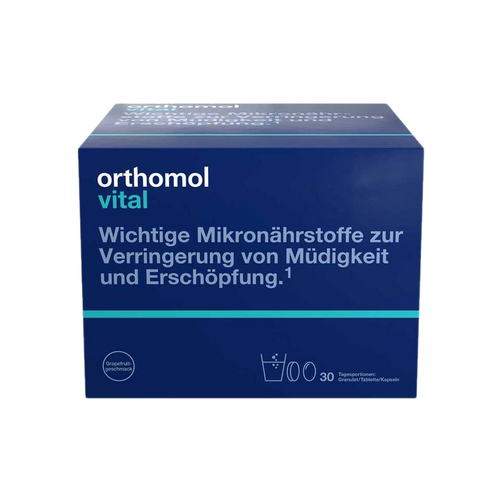 Orthomol Vital Grapefruit | 26 Nutrients with Vitamin B12 1,000 μg, Magnesium & Omega-3 | 30 Daily Portions | PZN 20182718
