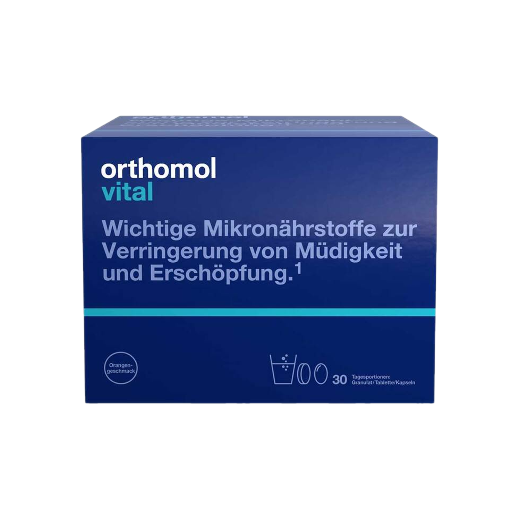 Orthomol Vital Orange | Vitamin B12 1,000 μg, Magnesium & Omega-3 | 30 Daily Portions | PZN 20182799