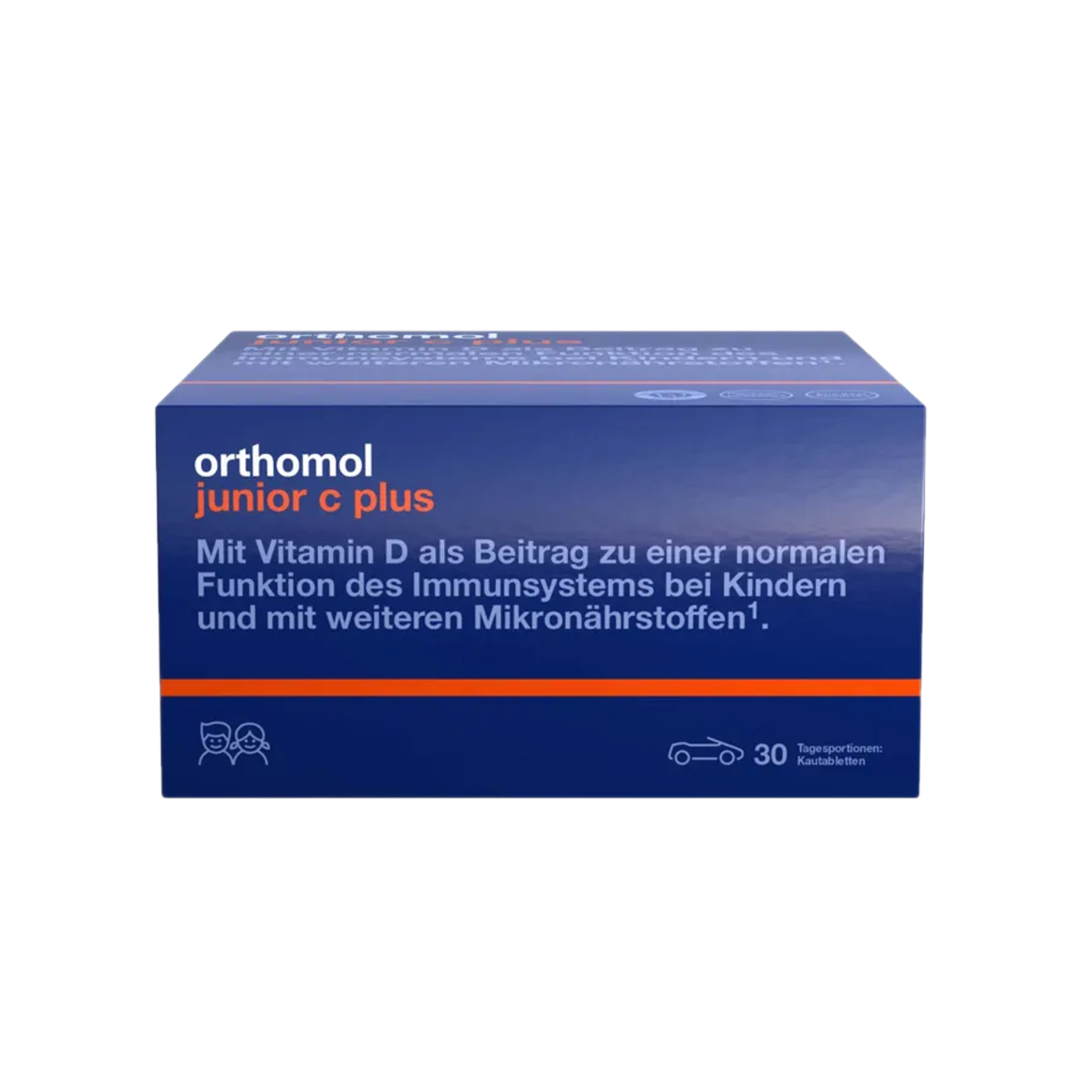 Orthomol Junior C Plus | Kids Immune Support with Vitamin C, D & Zinc | Wild Berry Chewable Tablets | 30 Daily Sachets | PZN 10013239