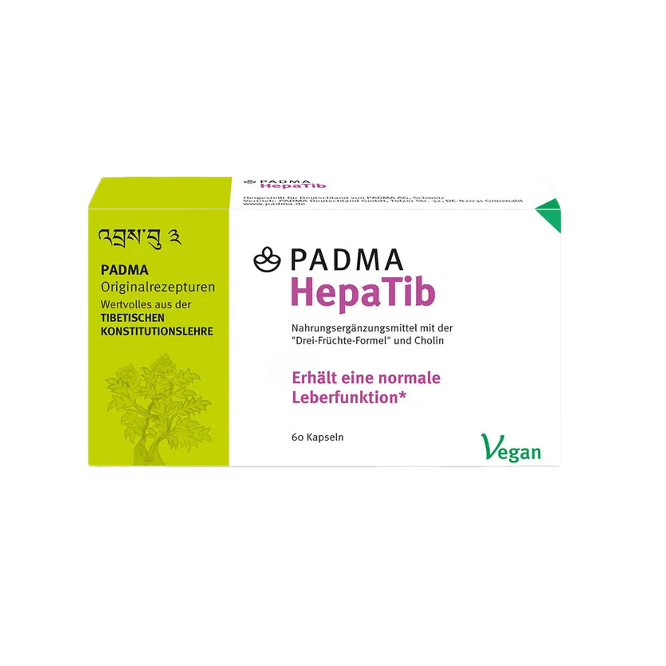 PADMA HepaTib | Tibetan Three-Fruit Formula with Choline, Amla & Myrobalan | Liver & Lipid Metabolism Support | Vegan | 60 Capsules | PZN 15299944