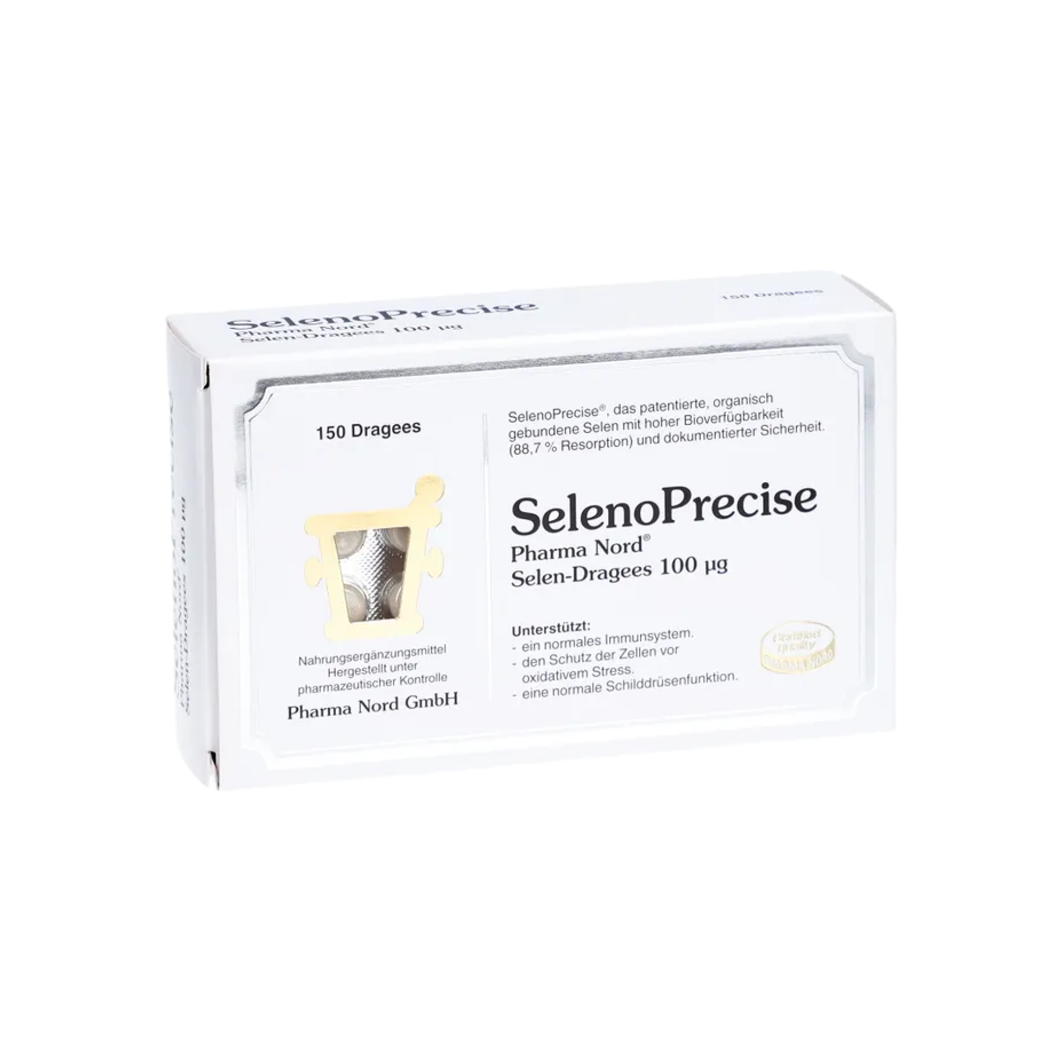 Pharma Nord SelenoPrecise® | Organic Selenium Yeast 100 μg for Thyroid, Immune System, Hair & Nails | Vegan | 150 Tablets | PZN 00449384