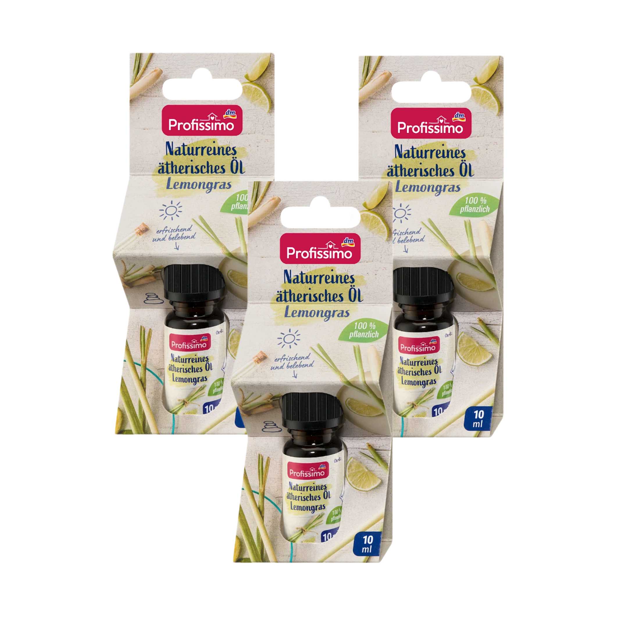 Profissimo Lemongrass Essential Oil | 100% Pure Natural Essential Oil | 3 × 10 ml Value Pack