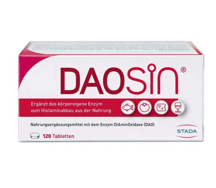 Daosin DAO酶片 120片 | 组胺支持补充剂 | PZN 16872989