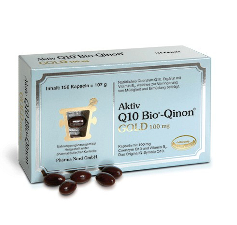 Q10 BIO-Qinon Gold 100 mg Pharma Nord 150 Capsules | Coenzyme Q10 with Vitamin B2 | High Bioavailability | Energy Support | Made in Germany | PZN 13881628