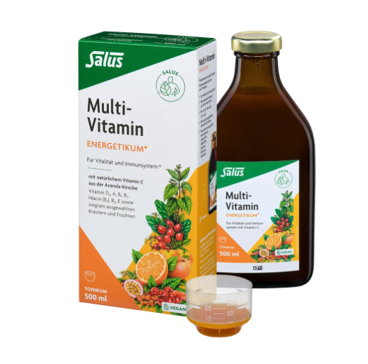 Salus Multi-Vitamin Energetikum 500 ml | 8 Vitamins with Natural Vitamin C | Herbal & Fruit Extracts | Immune & Energy Support | Made in Germany | PZN 09189861