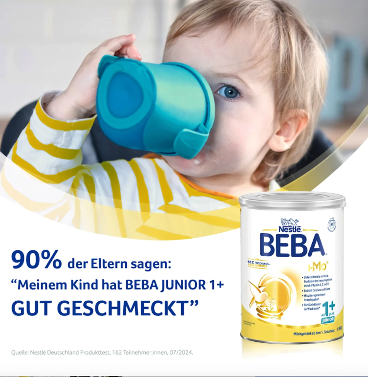 Nestlé BEBA Junior 1+ Toddler Milk Family Value Pack 3200g 4 × 800 g | From 12 Months | Vitamins A, C & D | Palm Oil Free