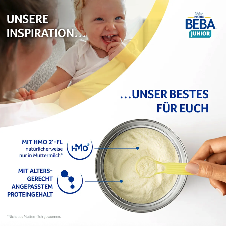 Nestlé BEBA Junior 1+ Toddler Milk Family Value Pack 3200g 4 × 800 g | From 12 Months | Vitamins A, C & D | Palm Oil Free