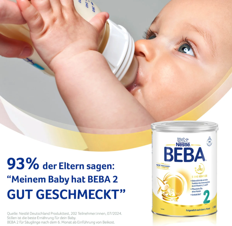 Nestlé BEBA 2 Follow-On Formula Family Value Pack 3200g 4 × 800 g | From 6 Months | 5 HMOs, DHA & ALA | Lactose Only | Palm Oil Free
