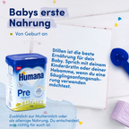Humana PRE Infant Formula Value Pack 4 × 750 g From Birth | With HMOs, DHA & ARA Lactose Only | Made in Germany