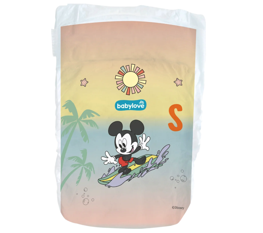 babylove Disney Swim Diapers Size Small | 4–9 kg | Disposable Swimming Diapers | 2 × 12 = 24 Diapers