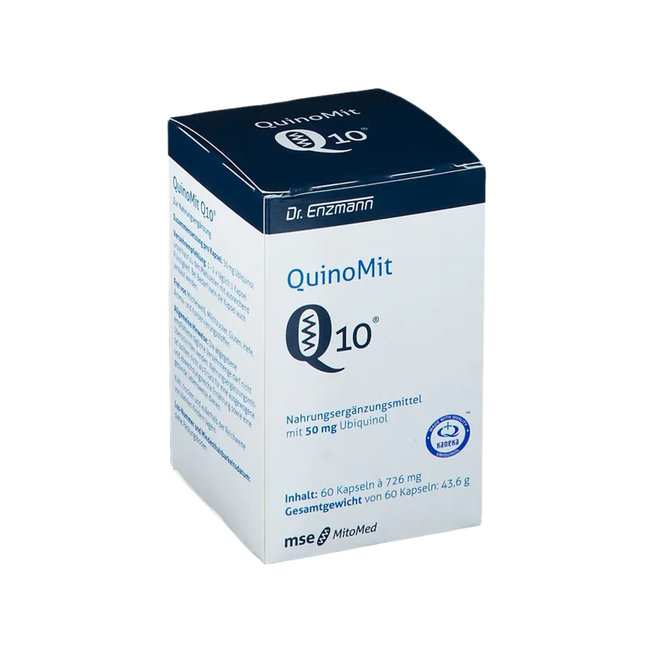 QuinoMit Q10 50 mg | Active Ubiquinol Coenzyme Q10 | High Bioavailability Q10 Supplement | 50 mg per Capsule | 60 Capsules | PZN 03326541