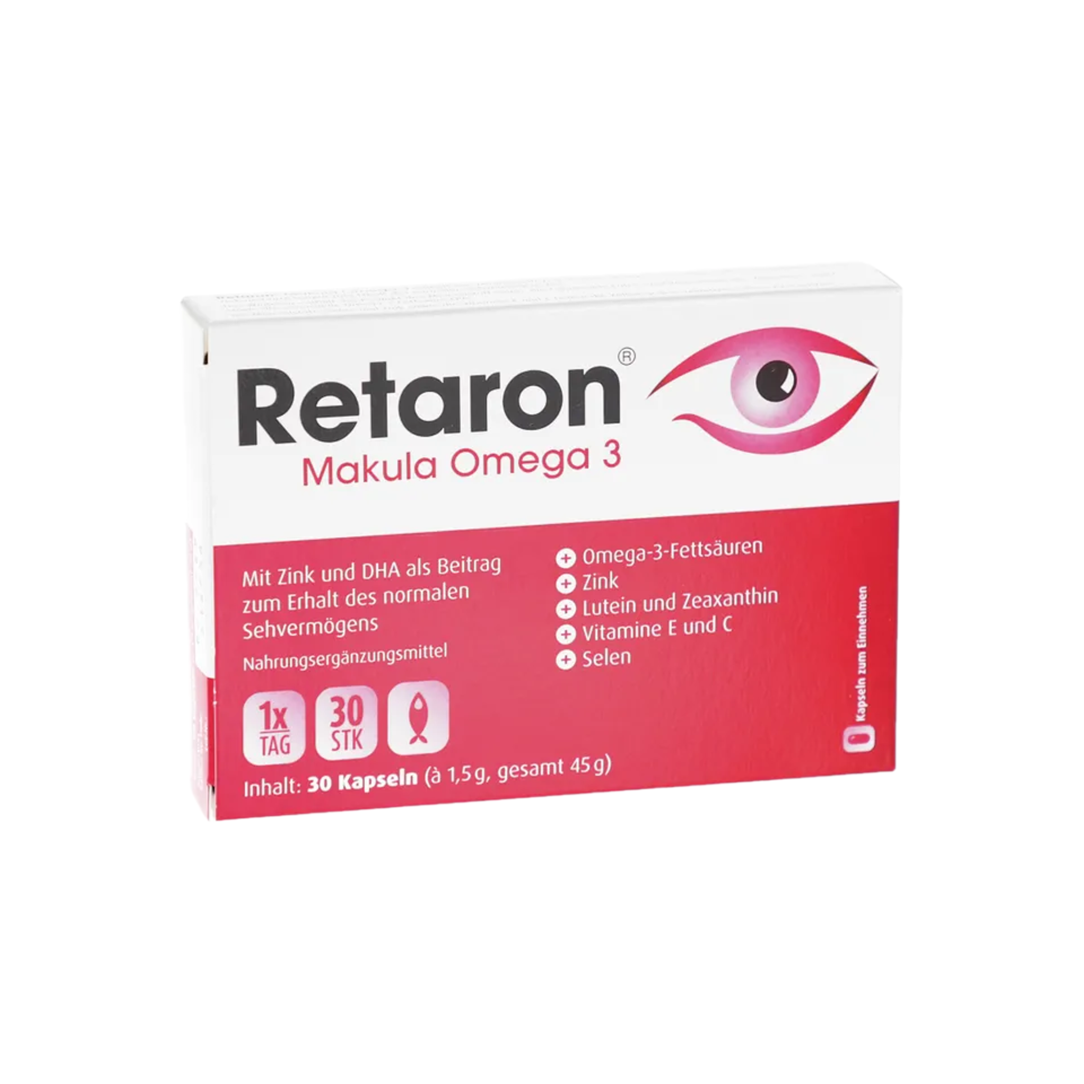 Retaron 叶黄素+与米黄色+野樱莓护眼胶囊 30粒 PZN 07762339
