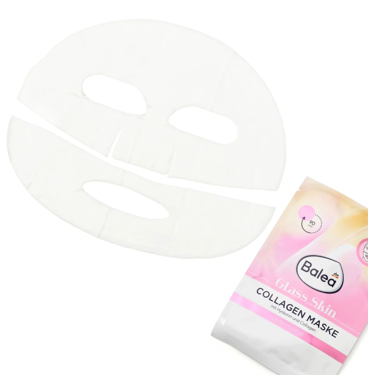 Balea Glass Skin Collagen Mask 10-Pack | Hydrogel Face Mask with Double Hyaluronic Acid, Collagen, Vitamin C & Niacinamide | 10 Treatments