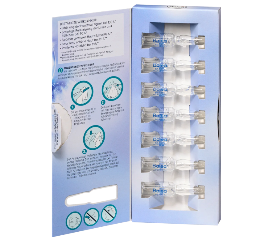 Balea Beauty Hyaluron Lifting Ampoule Treatment 4-Pack 28ml | 28 Ampoules | Triple Hyaluronic Acid & Easyliance® | Intensive 28-Day Hydration & Firming Program