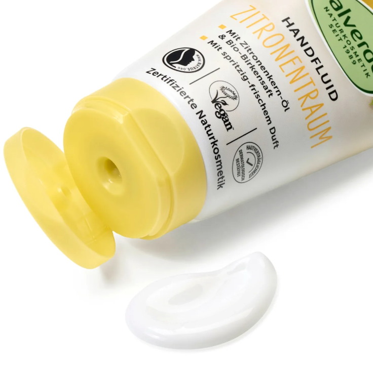 alverde NATURKOSMETIK Lemon Dream Hand Fluid 5-Pack | Lightweight Moisturizing Hand Care | 5 × 75 ml | Certified Natural & Vegan