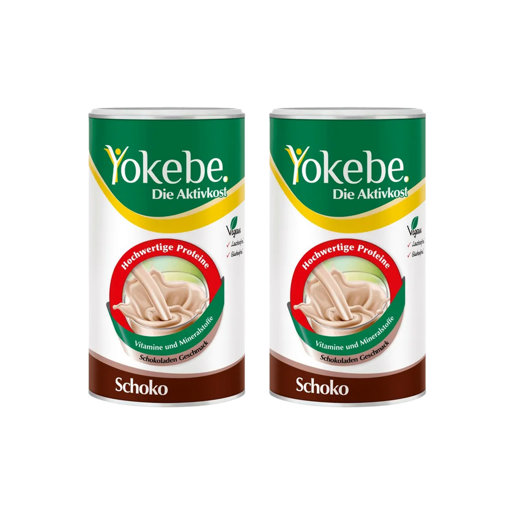 Yokebe Chocolate Meal Replacement Shake | 26.2 g Protein, Vitamins & Minerals | Vegan, Lactose & Gluten Free | 2 × 500 g | PZN 19446276