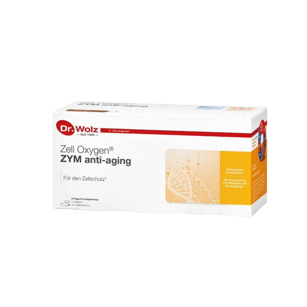 Zell Oxygen® ZYM anti-aging | Enzyme Yeast Cells + Antioxidant Vitamins, CoQ10 & Beta-Glucans | 14-Day Pack | PZN 02729751
