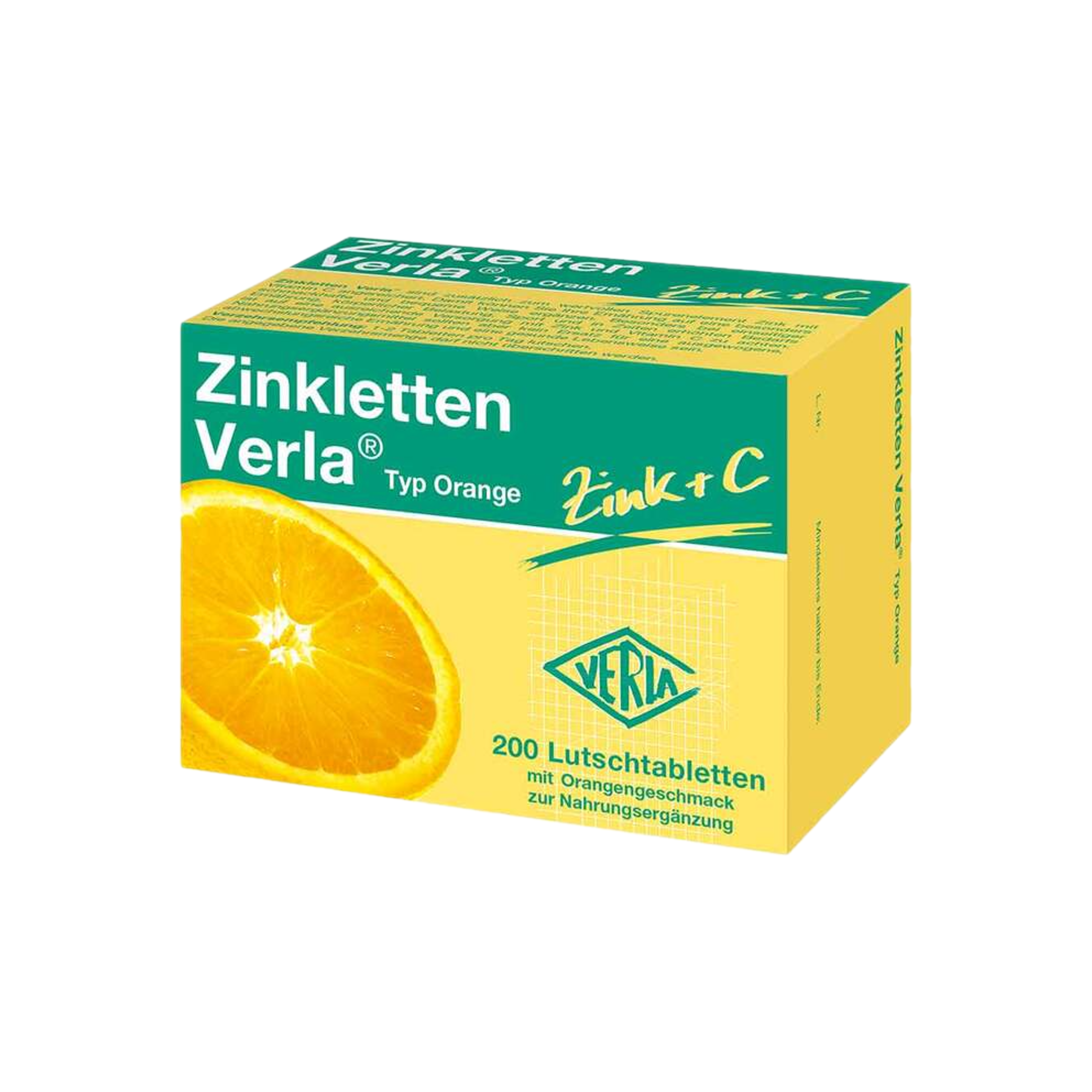 Zinkletten Verla Orange | Zinc 5 mg + Vitamin C for Immune Support | 200 Lozenges | PZN 18813436