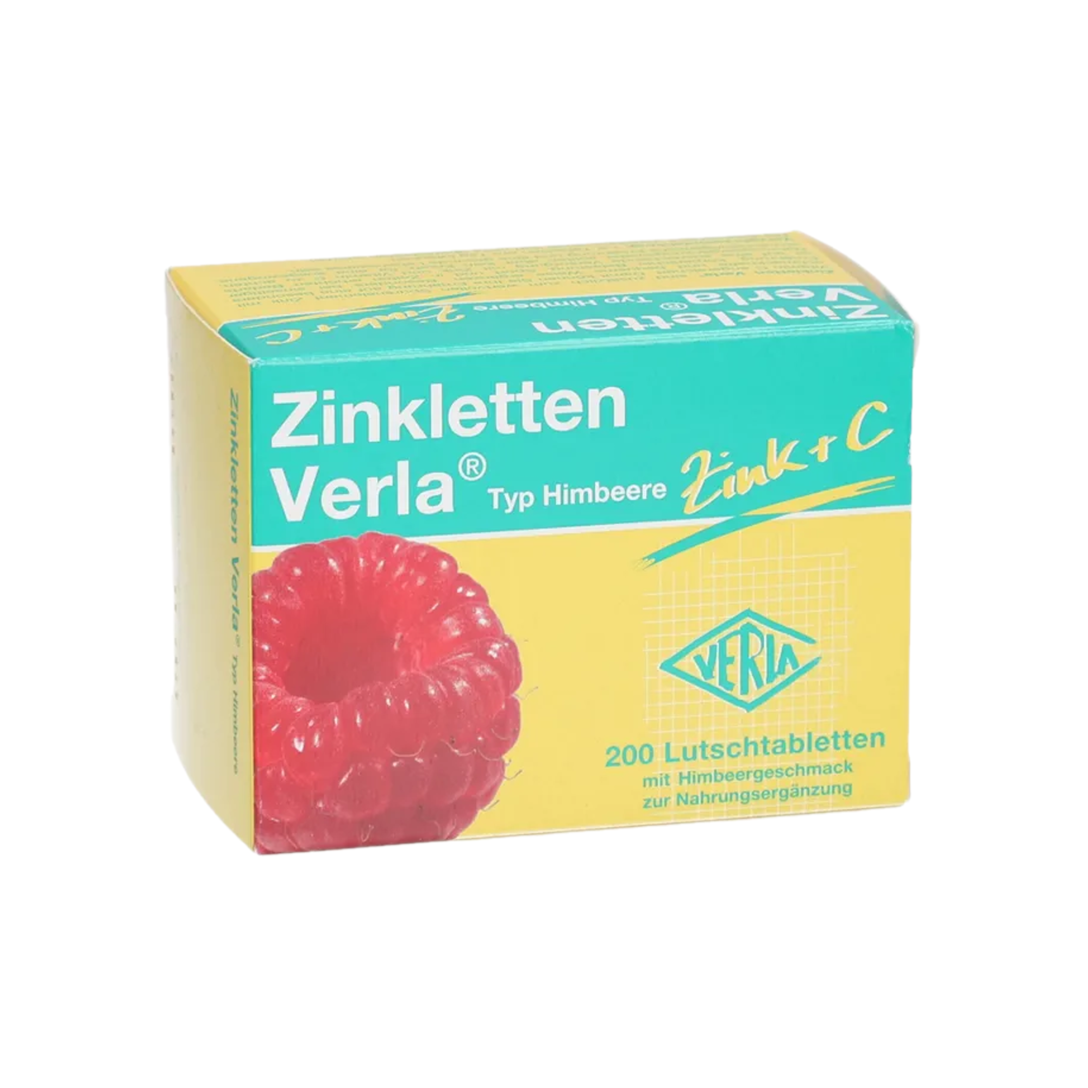 Zinkletten Verla Raspberry | Zinc 5 mg + Vitamin C 30 mg for Immune Support | 200 Vegan Lozenges | PZN 18813413