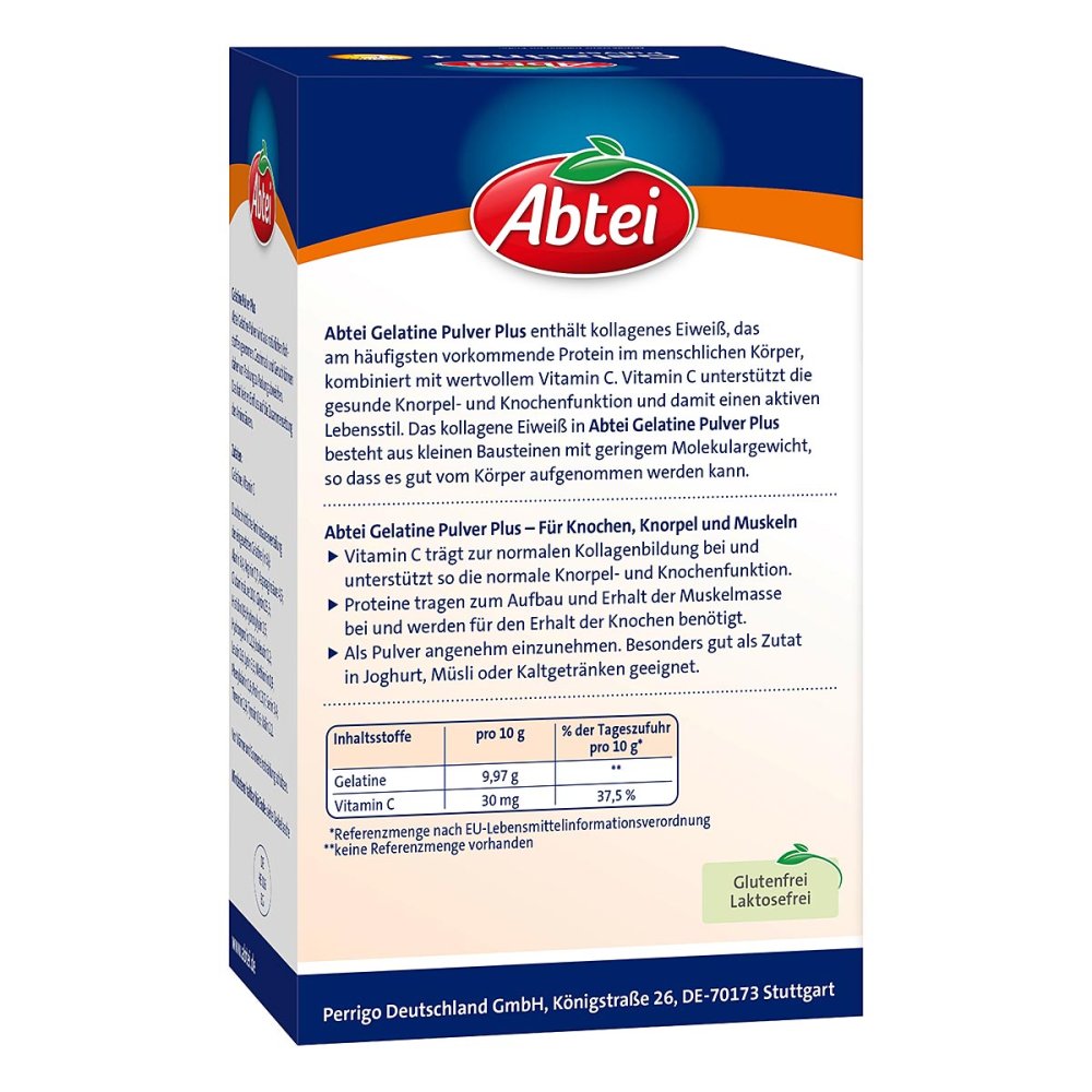Abtei Gelatine Plus | Collagen Protein & Vitamin C | Bone, Cartilage & Muscle Support | 400 g Powder | PZN 15570602