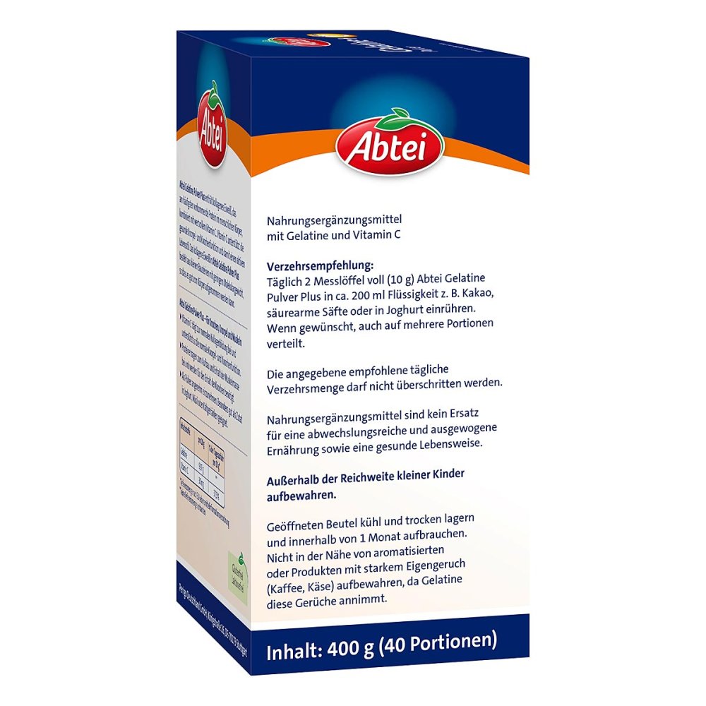 Abtei Gelatine Plus Vitamin C Powder, 400 g PZN 15570602