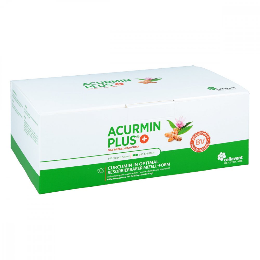 Acurmin Plus Micellar Turmeric Soft Capsules 360 pcs Curcumin Vitamin D3 High Absorption Immune Joint Support PZN 12475079