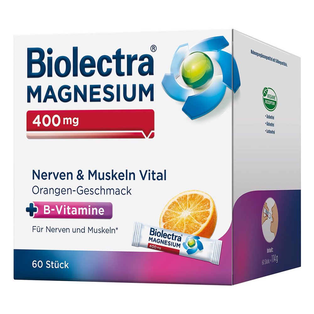 Biolectra Magnesium 400 mg Nerves & Muscles Vital, 60 St PZN 19150883