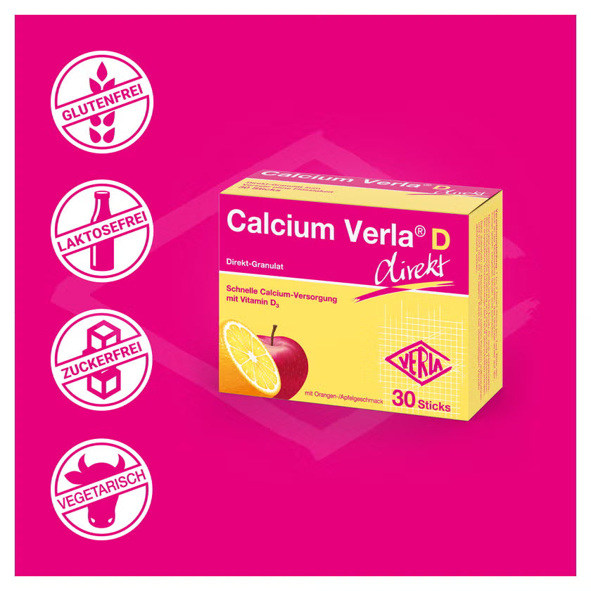 Verla Calcium Verla D 直接颗粒，30 片 x 2 包 PZN 14287844