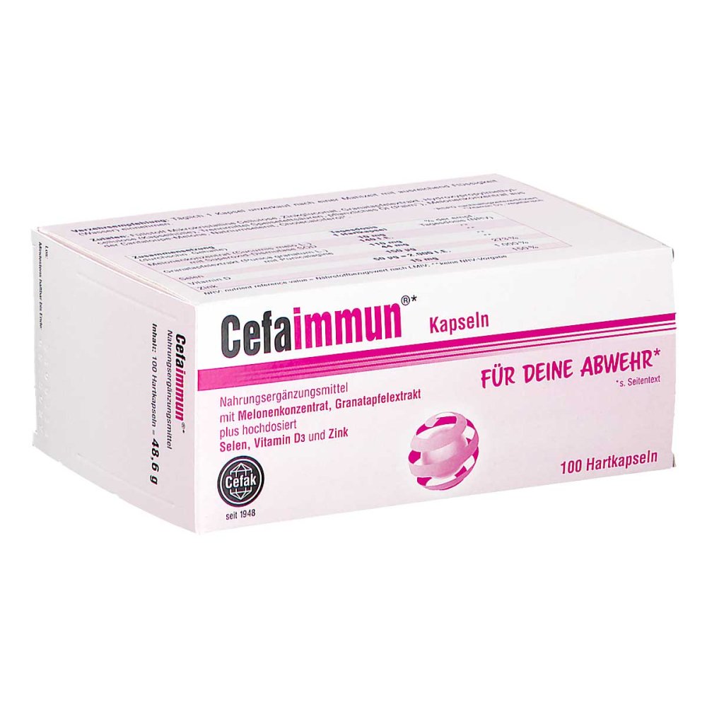 德国 Cefaimmun 硬胶囊 100粒 PZN 18276257 免疫支持 锌 硒 维生素 膳食补充剂