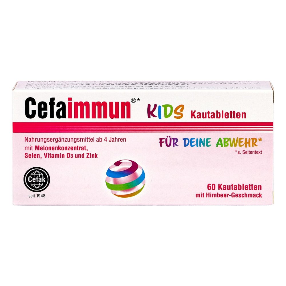 Cefaimmun 儿童免疫力咀嚼片，60粒 PZN 18066324 4岁以上