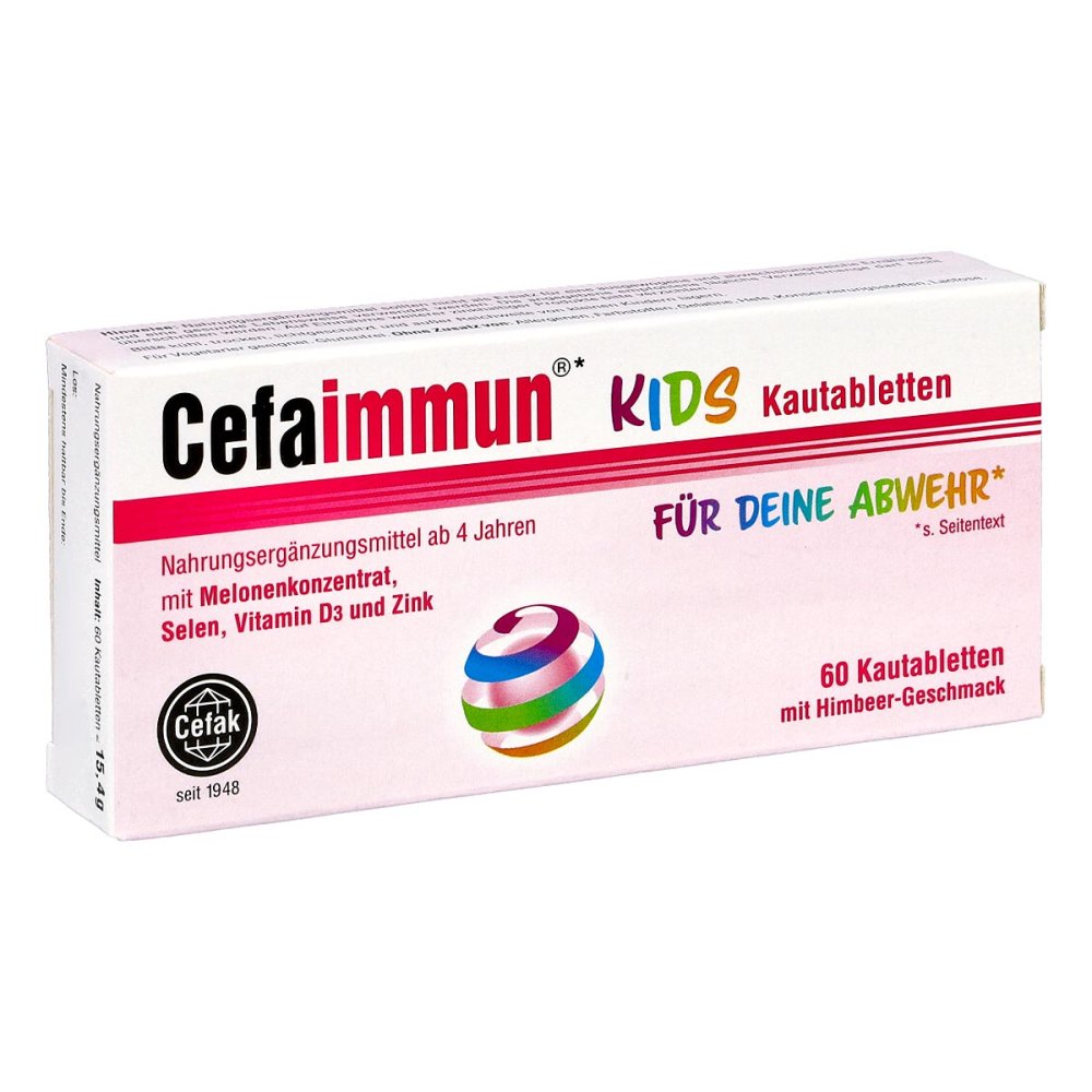 Cefaimmun 儿童免疫力咀嚼片，60粒 PZN 18066324 4岁以上